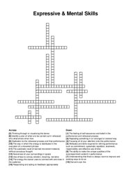 Expressive & Mental Skills crossword puzzle