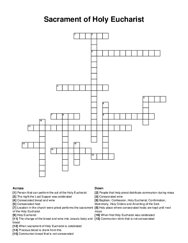 Sacrament of Holy Eucharist crossword puzzle