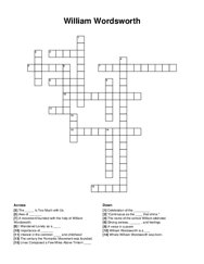 William Wordsworth crossword puzzle