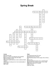 Spring Break crossword puzzle