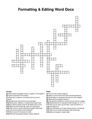 Formatting & Editing Word Docx crossword puzzle