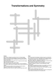 Transformations and Symmetry crossword puzzle