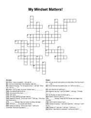 My Mindset Matters! crossword puzzle