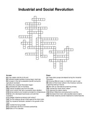 Industrial and Social Revolution crossword puzzle