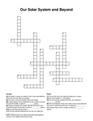 Our Solar System and Beyond crossword puzzle