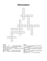 Deforestation crossword puzzle