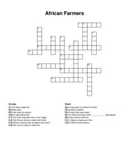 African Farmers crossword puzzle