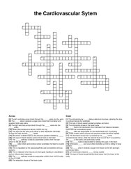 the Cardiovascular Sytem crossword puzzle