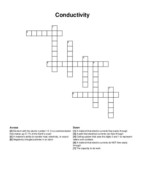 Conductivity Crossword Puzzle