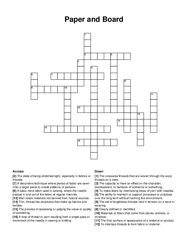 Paper and Board crossword puzzle