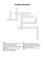 Complex Sentence crossword puzzle