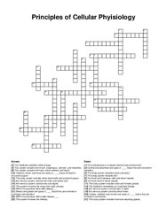 Principles of Cellular Phyisiology crossword puzzle