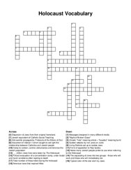 Holocaust Vocabulary crossword puzzle