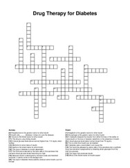 Drug Therapy for Diabetes crossword puzzle