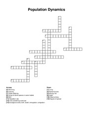 Population Dynamics crossword puzzle