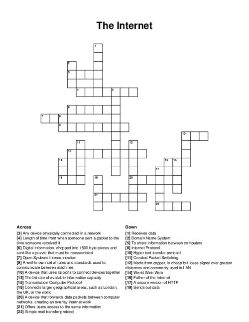 The Internet Crossword Puzzle