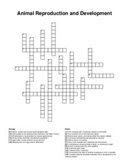 Animal Reproduction and Development crossword puzzle