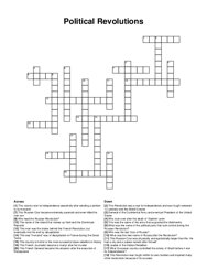 Political Revolutions crossword puzzle