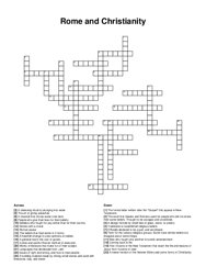 Rome and Christianity crossword puzzle