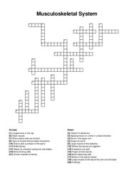 Musculoskeletal System crossword puzzle