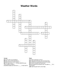 Weather Words crossword puzzle