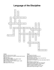 Language of the Discipline crossword puzzle