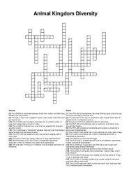 Animal Kingdom Diversity crossword puzzle