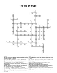 Rocks and Soil crossword puzzle