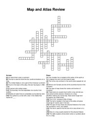 Map and Atlas Review crossword puzzle