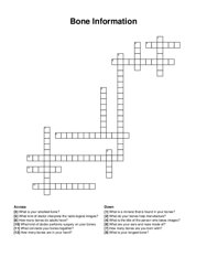 Bone Information crossword puzzle