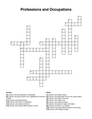 Professions and Occupations crossword puzzle