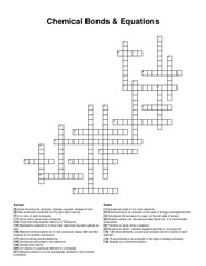 Chemical Bonds & Equations crossword puzzle