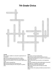 7th Grade Civics crossword puzzle