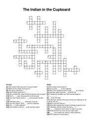 The Indian in the Cupboard crossword puzzle