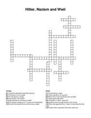 Hitler, Nazism and Wwii crossword puzzle