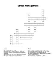 Stress Management crossword puzzle