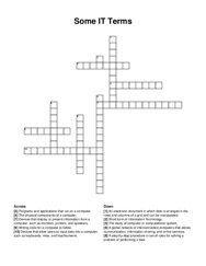 Some IT Terms crossword puzzle