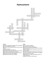 Hydrocarbons crossword puzzle