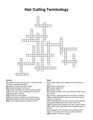 Hair Cutting Terminology crossword puzzle