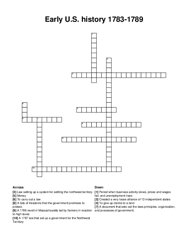 Early U.S. history 1783-1789 crossword puzzle