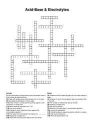 Acid-Base & Electrolytes crossword puzzle