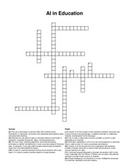 AI in Education crossword puzzle