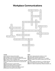 Workplace Communications crossword puzzle