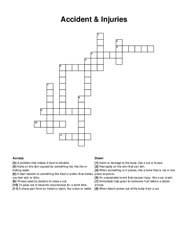 Accident & Injuries crossword puzzle