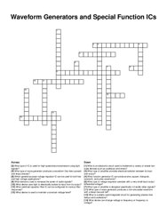 Waveform Generators and Special Function ICs crossword puzzle