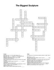 The Biggest Sculpture crossword puzzle