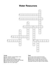 Water Resources crossword puzzle