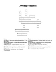 Antidepressants crossword puzzle