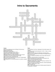 Intro to Sacraments crossword puzzle