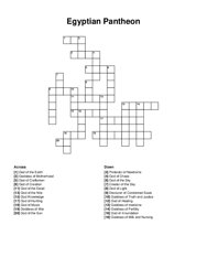 Egyptian Pantheon crossword puzzle